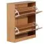 Shoe Cabinet Apolo 146 | Beech/Grey | Two Compartments per Flap | 87 x 75 x 24 cm | Modern Storage
