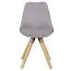 Dining Chair Set of 2 | Gray/Oak | Hevea Solid Wood Legs | Soft Fabric Upholstery | Scandinavian Style