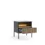 Modern bedside cabinet Chelmsford 01, color: black / oak - Dimensions: 56 x 54 x 39 cm (H x W x D)