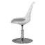 Design shell swivel chair Apolo 130, color: white / grey / chrome, seat 360° rotatable & height-adjustable