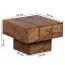 Square Sheesham Solid Wood Side Table | 30 x 44 x 44 cm | Handcrafted | Solid Leg | Unique Grain