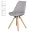 Dining Chair Set of 2 | Gray/Oak | Hevea Solid Wood Legs | Soft Fabric Upholstery | Scandinavian Style