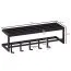 Black Wall Coat Rack | 5 Hooks, Clothes Rail & Shelf | Painted Steel | 20 x 70 x 20 cm