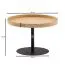 Round living room table, color: oak - Dimensions: 61 x 61 x 40 cm (W x D x H) made of oak veneer