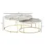 Living room table set of 2 round, color: marble look / gold - Dimensions: 80 x 80 x 36 cm and 60 x 60 x 26 cm (W x D x H)