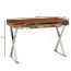 Sheesham Solid Wood Desk | Chrome Metal Frame | 78 x 120 x 55 cm | Drawer Included