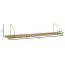 Wall Shelf Solid Mango Wood | 25 x 120 x 22 cm | Modern Industrial Style | Brown & Gold | Max Load 6 kg