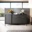 Sideboard with modern gold accents Raoued 02, color: anthracite - Dimensions: 81 x 153 x 39.5 cm (H x W x D), with three doors