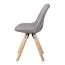 Dining Chair Set of 2 | Gray/Oak | Hevea Solid Wood Legs | Soft Fabric Upholstery | Scandinavian Style