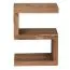 S Shaped Side Table Solid Acacia Wood | 60 x 30 x 44 cm | Magazine Rack & Shelf | Handcrafted