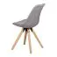 Dining Chair Set of 2 | Gray/Oak | Hevea Solid Wood Legs | Soft Fabric Upholstery | Scandinavian Style