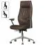 XXL Apolo 25 Office Swivel Chair | Brown Genuine Leather & Chrome | Wide Backrest & Seat | 120 kg Capacity