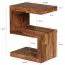 Solid Wood S-Shaped Side Table Apolo 177 | Sheesham Finish | 60 x 30 x 44 cm | Multi-Use Magazine Rack or Shelf
