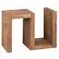 S Shaped Side Table Solid Acacia Wood | 60 x 30 x 44 cm | Magazine Rack & Shelf | Handcrafted