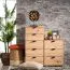 High Chest of Drawers with 5 Drawers | Pecini 07 | Artisan Oak Finish | ABS Edge Protection | 95 x 45 x 40 cm | Black Handles & Legs | Modern Design