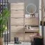 Narrow Shoe Cabinet Gradide 06 Design | Oak Grey | 5 Hinged Doors | 10 Compartments | 191.5 x 67 x 28 cm