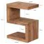 S Shaped Side Table Solid Acacia Wood | 60 x 30 x 44 cm | Magazine Rack & Shelf | Handcrafted