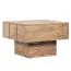 Solid Acacia Side Table | Unique Grain | 30 x 44 x 44 cm | Handcrafted | Natural Brown Finish