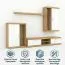 Celesco 2 Wall Unit | 4-piece set | Color: Sonoma/High-Gloss White | 260 x 42 x 206 cm | All-metal hardware