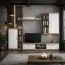 Celesco 2 Wall Unit | 4-piece set | Color: Sonoma/High-Gloss White | 260 x 42 x 206 cm | All-metal hardware