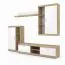 Celesco 2 Wall Unit | 4-piece set | Color: Sonoma/High-Gloss White | 260 x 42 x 206 cm | All-metal hardware
