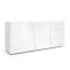 Beldran Chest of Drawers / Sideboard | White UV High-Gloss Finish | Push-to-Open | 3 Drawers | 2 Doors | 2 Compartments | 180 x 43 x 87 cm