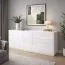 Beldran Chest of Drawers / Sideboard | White UV High-Gloss Finish | Push-to-Open | 3 Drawers | 2 Doors | 2 Compartments | 180 x 43 x 87 cm