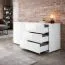Beldran Chest of Drawers / Sideboard | White UV High-Gloss Finish | Push-to-Open | 3 Drawers | 2 Doors | 2 Compartments | 180 x 43 x 87 cm