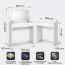 Lunarisa 7 Vanity Table | Color: Nimfea Alba | Fold-down mirror | 80 x 50 x 72–120.5 cm | Scratch- and liquid-resistant