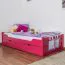 Children's Bed / Youth Bed Easy Premium Line K1/1n | 90 x 200 cm | Solid Beech Wood | Pink | 2 Drawers & 2 Cover Panels