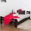 Single bed/ guest bed "Easy Premium Line" K4, 120 x 200 cm solid beech wood chocolate brown lacquered