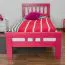 Children's bed / Kid bed "Easy Premium Line" K8, 90 x 200 cm solid beech wood, pink lacquered