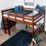 Loft bed 160 x 200 cm "Easy Premium Line" K23/n, solid beech wood dark brown lacquered, divisible