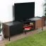 TV Base Cabinet Mairenke 07 | Walnut / Black Matt | 47 x 150 x 40 cm | Modern Design