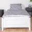 White single bed, robust guest bed solid beech wood 117, incl. slatted frame, lying surface 90 x 200 cm