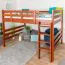 Loft bed 160 x 200 cm "Easy Premium Line" K23/n, solid beech wood cherry-colored lacquered, divisible