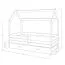 Children's House Bed | Solid Pine Wood | Natural Finish | White Drawer | Slatted Frame | 80 x 160 cm