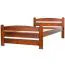 Children's bed / Kid bed solid pine wood, Walnut colour 84, incl. slatted frame - 100 x 200 cm