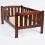 Children's bed / Junior bed solid pine wood, Walnut colour 96, incl. slatted frame - 90 x 160 cm (W x L)