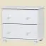 Chest of drawers / Bedside table solid pine wood, White Junco 153 - Measurements: 55 x 60 x 40 cm (H x W x D)
