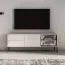 TV cabinet | cashmere | 2 drawers | 3 compartments | push-to-open function | incl. LED lighting | 1 glass door with aluminum frame | 160 x 40 x 59 cm | TV cabinet