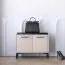 Bench with Storage / Creola 03 Shoe Cabinet | Color: Cashmere | Dimensions: 70 x 34 x 54 cm | Handles: Plastic | 2 doors | Seat made of black velvet