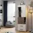 Bulolo 09 Wardrobe | White / Walnut | 139 x 45 x 38 cm | Modern Storage Cabinet