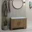 Bench with Storage Space | Shoe Cabinet Alotau 15 | Oak Finish | 48 x 80 x 36 cm