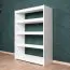 Robert Solid Beech Bookcase | White Lacquered Finish | Modern Design | 4 Compartments