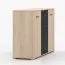 Chest of Drawers | Oak & Black High Gloss | Troodos 03 | 93 x 135 x 42 cm | 2 Doors | 4 Drawers | Scratch-Resistant Top