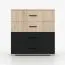 Chest of Drawers 93 x 90 x 42 cm | Oak & Black High Gloss | Troodos 04 | 4 Drawers | Scratch & Moisture Resistant Top