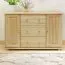 Chest of Drawers Solid Pine Wood Natural 045 | 3 Drawers & 4 Compartments | 78 x 118 x 42 cm | Modern Storage