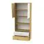 Modern Storage Cabinet | Oak & White High Gloss | 190 x 80 x 40 cm | Spacious Shelves & Drawers