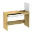 Desk Sirte 10, Colour: Oak / White high gloss - Measurements: 82 x 120 x 50 cm (H x W x D)